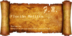 Florián Melitta névjegykártya