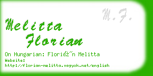 melitta florian business card